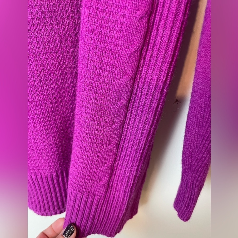 Talbots Women’s Sweater Size Small Petite Pink Lambswool Blend Mock Neck Cozy - Picture 2 of 10
